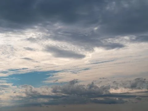 Darker and lighter clouds with some blue in the middle Stock Photos