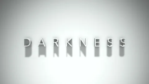 Darkness 3D title animation with shadows on a white background 스톡 동영상 296003183