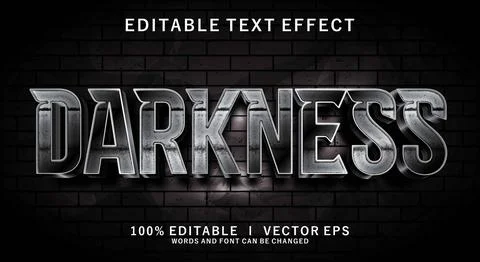 Darkness 3d vector text effect with modern style design Stock Illustration