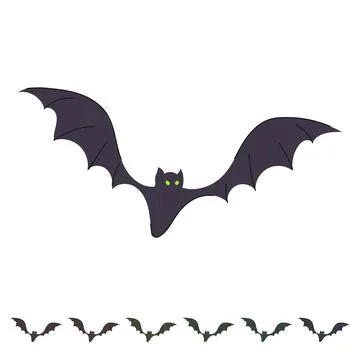 Darkness bat halloween vector cartoon graphic Stock Illustration