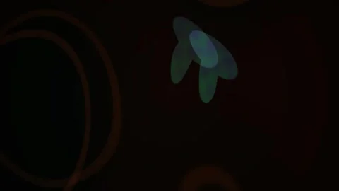 Darkness with glowing red circle and green leaf. Stock Footage 336228235