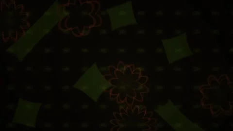 Darkness with green shapes and red outlines. Stock Footage 337459067