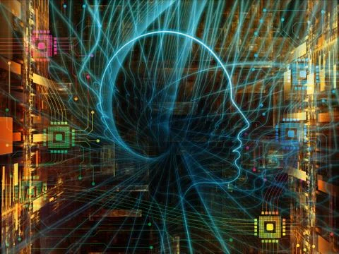 The Darkness of Machine Consciousness Stock Illustration