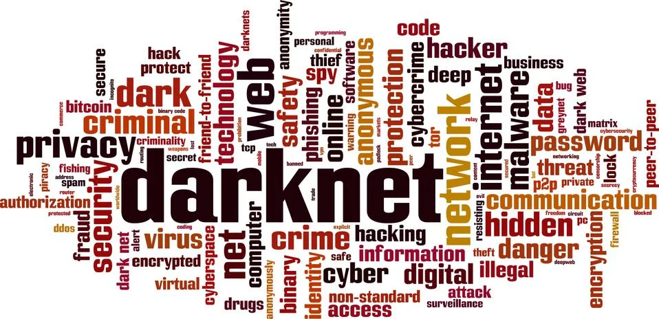 Darknet word cloud Stock Illustration