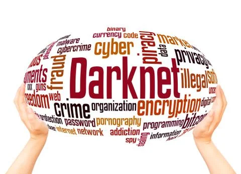 Darknet word cloud sphere concept Stockillustratie