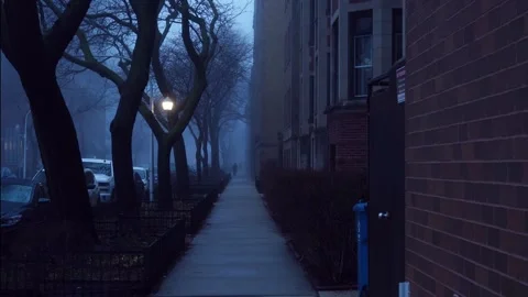 DarkSidewalkFog Stock Footage 264122387