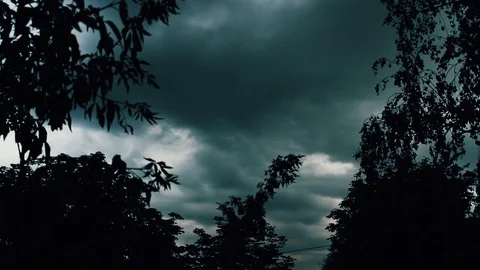 The DarkSky with depressive clouds Stock Footage 84741524