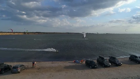 Darkslide On A Kiteboard Stock Footage 100198116