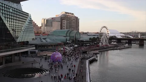 Darling Harbour Crowd Stock Footage 223343424