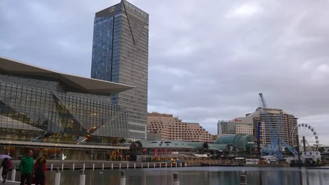 Darling Harbour looking toward Convention Centre Stock Footage 90541341