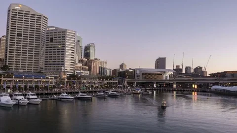 Darling Harbour rotating time-lapse day to night Sydney Vidéo 69769704