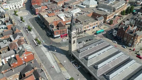 Darlington Town Clock County Durham UK Stock Footage 229492140