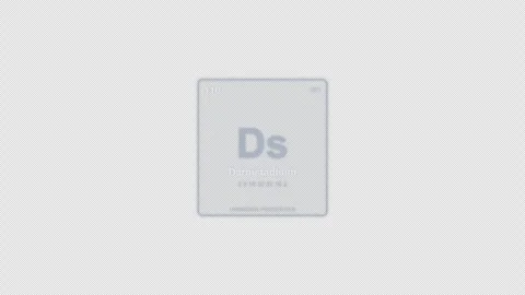 Darmstadtium Ds Periodic Table Element Tile Labeled Animation Video Overlay Alph Видео 339360852