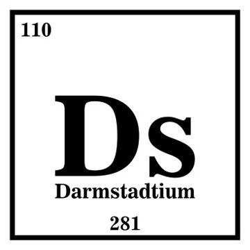 Darmstadtium Periodic Table of the Elements Vector illustration eps 10 Illustrazione stock