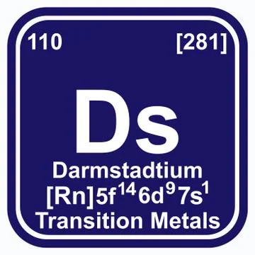 Darmstadtium Periodic Table of the Elements Vector illustration eps 10 Stock Illustration