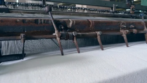 Darning mechanism is creating fabric Video stock 107970896