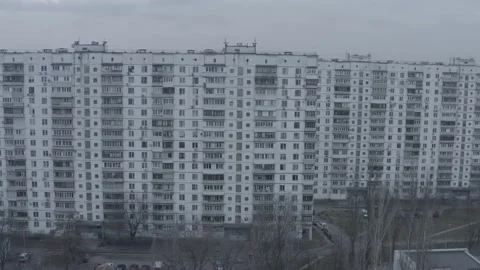 Darnitsa region. Soviet building of the times of the USSR. Panel skyscrapers. Vidéo 188812174