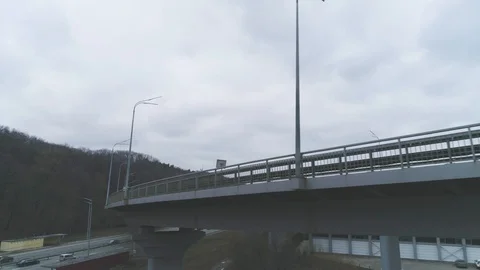 Darnitsky bridge over the Dnieper River. Ukraine city Kiev. Stock-Footage 128227197