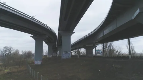 Darnitsky bridge over the Dnieper River. Ukraine city Kiev. Stock Footage 128227444