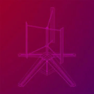 Darrieus wind turbine. Windmill generator Stock Illustration
