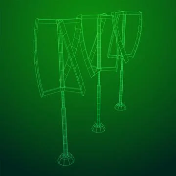 Darrieus wind turbine. Windmill generator Stock Illustration