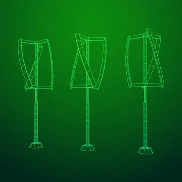 Darrieus wind turbine. Windmill generator Stock Illustration