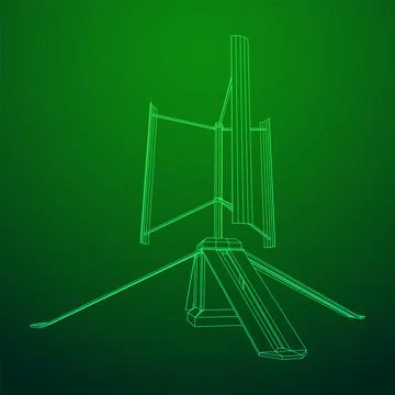 Darrieus wind turbine. Windmill generator Stock Illustration