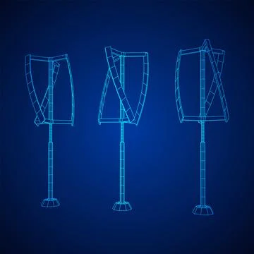 Darrieus wind turbine. Windmill generator Stock Illustration