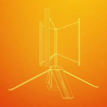 Darrieus wind turbine. Windmill generator Stock Illustration