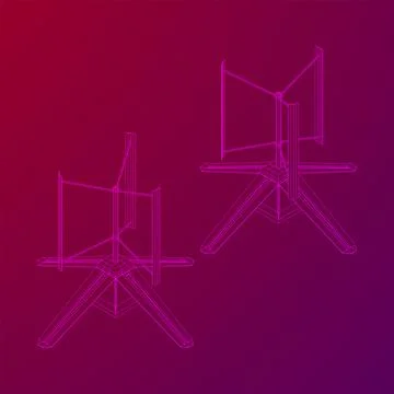 Darrieus wind turbine. Windmill generator Stock Illustration