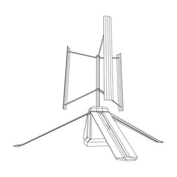 Darrieus wind turbine. Windmill generator Stock Illustration