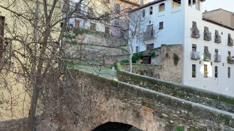 Darro River Bridge Tilt Stock Footage 167841389