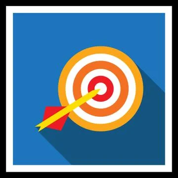 Dart arrow hitting target 스톡 일러스트