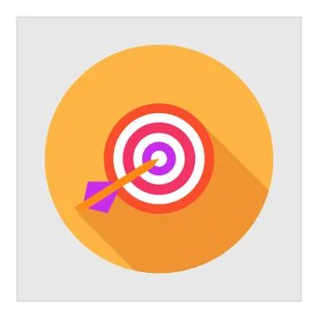 Dart arrow hitting target Stock Illustration