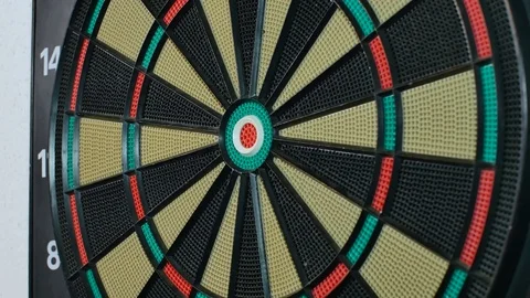 A dart arrow stick on the dart board. Stock Footage 80929682