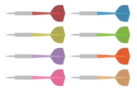 Dart arrows in flat style isolated on white background Stock Illustration