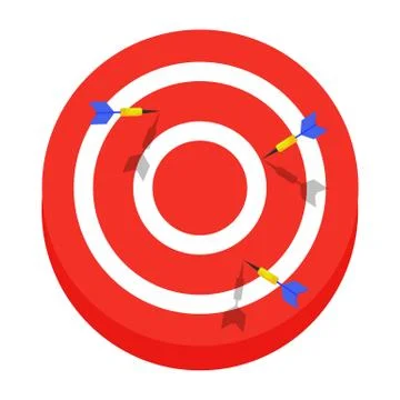 Dart Board With 3 Arrows Stock Illustration