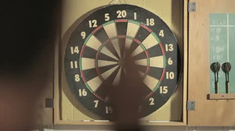 Dart Board and Person Stock Footage 10713053
