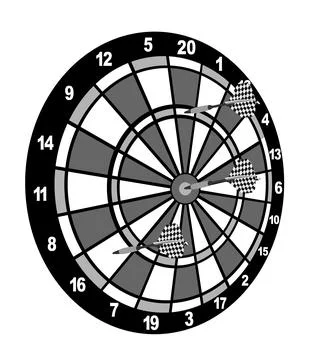 Dart board vector illustration isolated on white Stock Illustration