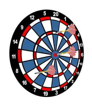 Dart board vector illustration isolated on white Stock Illustration
