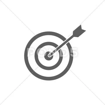 Dart in the bullseye area of a dartboard Stock Illustration