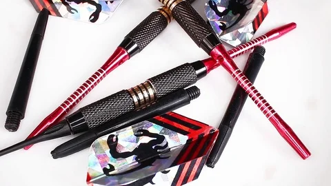 Dart darts electronic tip set looping texture pattern closeup video Stock-Footage 99016172