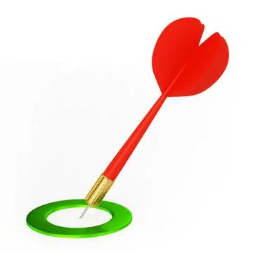 Dart On Green Target Stock Illustration