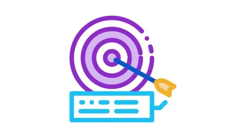 Dart hit target Icon Animation Stock Footage 145284139