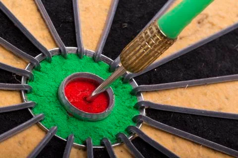 The dart hit the target Stock Photos