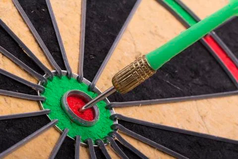 The dart hit the target Stock Photos