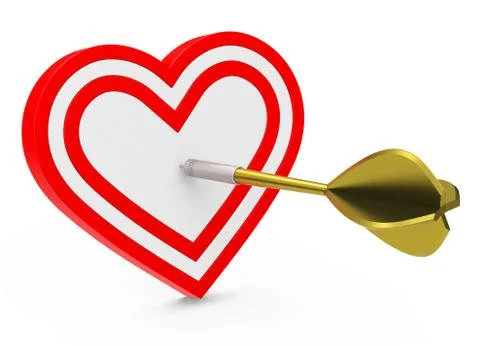 Dart hits heart Stock Illustration