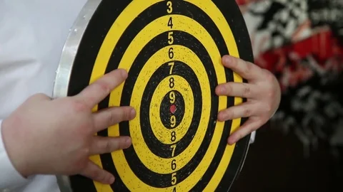 The dart hits the target. Stock Footage 81812481