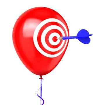 Dart hitting balloon Stock Illustration