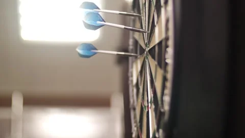 A dart hitting the center of target  Stock Footage 249084446